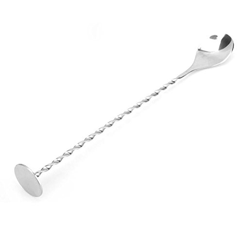 Miscelazione Cucchiaio,Cocktail in Acciaio inox Cucchiaio,Acciaio Inossidabile Cucchiaio per Mescolare Cocktail Bartender Cucchiaio 11 Pollici 1PC