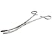 Produktbild best for surgery Hochwertige Tupferzange Zange geriffelte Spitzen mit Kerbe 25cm gebogen rostfrei