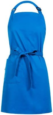Chefs Apparel cute Colored bib aprons with pockets Adjustable appron blue apron(830401)(Blue)