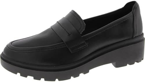 Clarks Calla Ease, Mocassino Basso Donna, Pelle Nera, 41.5 EU