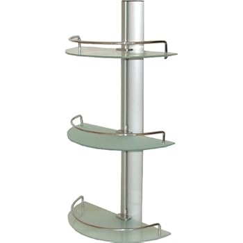 Badregal Wandregal Regal für Bad aus Aluminium mit 3 Glasablagen