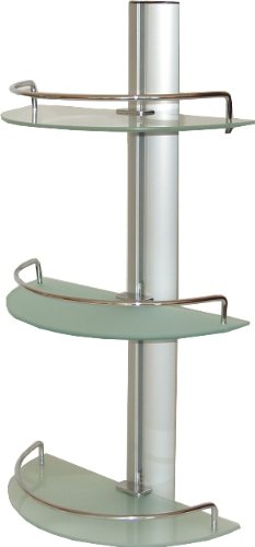 Badregal Wandregal Regal für Bad aus Aluminium mit 3 Glasablagen