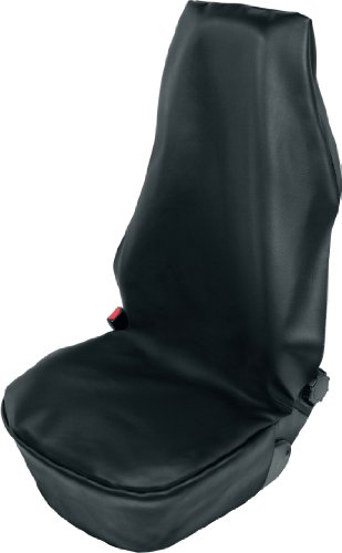 Car Seat Cover, Leather Look, Seatprotector Premium, Car Vehicle Front Seat Covers, Car Seat Protector, Black, Designed for Driver Seat or Passenger Seat, Waterproof, Extra smooth, Pet Car Seat Cover for Dogs, Airbag compatible, Universal Heavy Duty Waterproof Front Seat Cover including head restraint, Protect the appearance and value of your car seats, Best Lifetime Guarantee