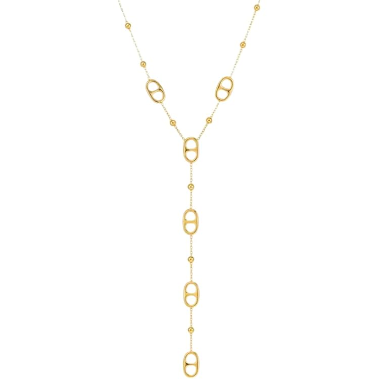 Collier Chaîne En Acier Inoxydable Doré 18K - Pendentif Nez De Cochon - Longueur 66-70 Cm - Neuf