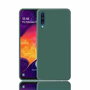 Case Creation Colorful Premium Feel Matte Finish (Cushion Inside) Soft Silicone Anti Slip Soft Fabric OG Case Back Cover for Samsung Galaxy A70 (Shade - Fashion Green)