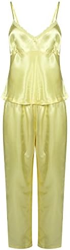 Ladies 3 Piece Satin Pyjama Set Womens Vest Lace Shorts PJ's Nightwear