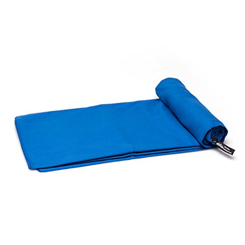 diMio Mikrofaser Reisehandtuch schnelltrocknend – Handtuch mit Tasche (80x180cm, Blau) - 5