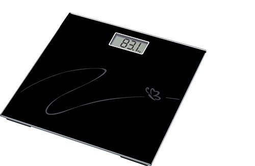 Slimline Glaswaage, Schwarz, Elektronisch/Digital, LCD-Badezimmer-Waage