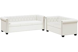 vidaXL Set Divani da 2/3 Posti Persone Ecopelle Bianco Sofà Divanetto Salotto