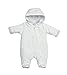 STYLE MIXX Baby Girls Boys Bear Hooded Ski Suit Snowsuit Pramsuit All In One Coat Jacket (0-3 MONTHS, WHITE STARS 15C212)