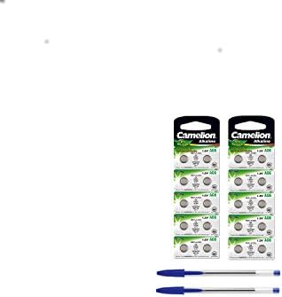 20 Camelion Button Cell Alkaline Battery Batteries AG6 1.5 V + 2x Pen FREE