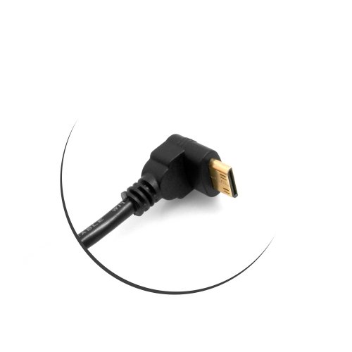 SYSTEM-S Mini HDMI Aufwärts Gewinkelt Winkel Winkelstecker 90° Grad zu HDMI Eingang Buchse Kabel 22 cm - 3