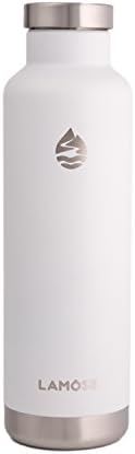 LAMOSE Moraine Insulated Bottle | Stainless Steel Sports Water Bottle, BPA Free, Steel Lid, No Plastic, Dishwasher Safe, Perfect Healthy Lifestyle Gift (Snow White, 27oz)