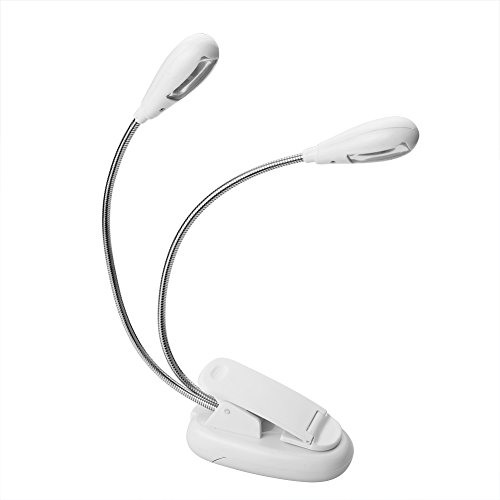 SIENOC wiederaufladbare LED Buchlampen, LED Klemmleuchte, LED Klemmlampen, tragbare Notenpultleuchten, Doppelkopf, 4-Stufe Helligkeit, inklusiv USB-Kabel, Tageslichtweiß, Faltbare Lampe, LED Leselampe mit Klammer für Kindle - 3