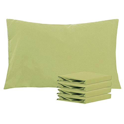 NTBAY 4 Pack 100% Brushed Microfiber Plain Pillowcases, 1800 Super Soft and Cozy, Wrinkle, Fade, Stain Resistant with Envelope Closure Bed Pillow Cases, 50x75 cm, Sage Green