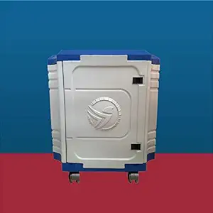 Urban Choice BlueWhite Inverter Trolley with with Door & 5 Wheels for Inverter, Battery, UPS