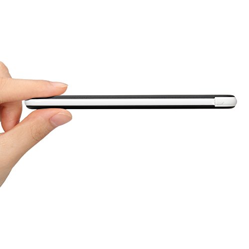 USB-C-Powerbank, GMYLE 5000 mAh, schmales tragbares externes USB-Ladegerät mit integriertem Micro-USB-Kabel und USB-Adapter Typ C (schwarz) - 6