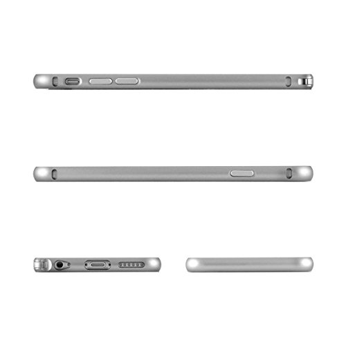 Alienwork Funda para iPhone 6 Ultra-delgada protectora bumper case Aluminio plata AP601-02