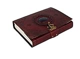 PRASTARA Handmade Leather Retro Vintage Diary with Unique Single Stone Classic Leather Notebook (Brown)