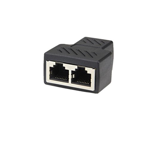 Bescita 1 bis 2 LAN Ethernet Netzwerk RJ45 Splitter Extender Stecker Adapter Connector - 3