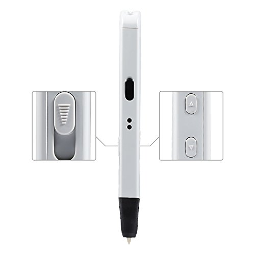 NexGadget Intelligent 3D Stift, Freihand 3D Zeichnungen, 3D Druck Feder Kompatibel mit PLA/ABS Filament + 3 Free 1.75mm Glühfaden Refills, Printing Pen - 5