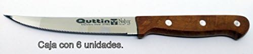 Set of 6 Knives chuleteros Meat Saw with Wooden Handle ECOLOGICOS. QUTTIN.