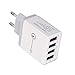 Produktbild Maleya 4 Port Schnell Schnellladung QC 3.0 USB Hub Ladegerät 3.5A Netzteil EU Stecker Schnelles Ladestecker Internationale Stromadapter Adapter EU Plug Universal Reiseadapter Weltweit