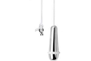 NewZC Teardrop Light Pull Cord Handle Rubber Chrome Pull Cord Weight Handle with 150 cm Long Nylon Pull Cord String Extension Connector for Bathroom Toilet Ceiling Light Fan Blind - Silver
