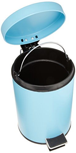 WENKO 19579100 Kosmetik Treteimer Hellblau, Fassungsvermögen 3 L, Metall, 17 x 25 x 17 cm, Blau - 3