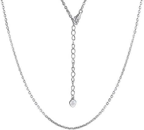 Solid 925 Sterling Silver Chain for Women Cable Rolo Singapore Chains Nickel-Free 1mm Box Chain Necklace, 18-22 Inch