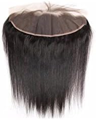 A2ZWIG Brazilian Remy Human Hair 13x4 Pre Plucked Natural Hairline Bleached Knots Lace Frontal Straight Closure …