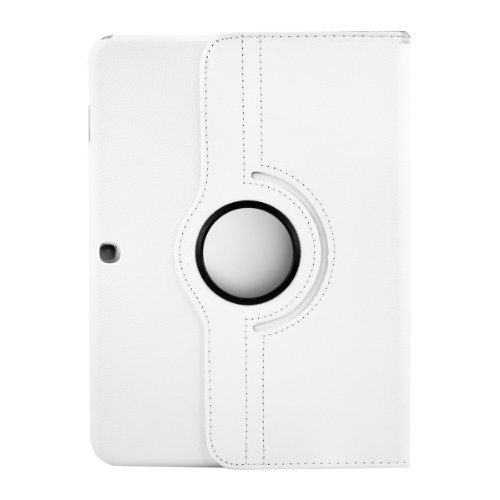 3in1 Set: kwmobile Hülle für Samsung Galaxy Tab 3 10.1 P5200 / P5210 / P5220 – 360° Standfunktion Case Tablet Schutzhülle Kunstleder – Smart Cover Tabletcase Weiß + Folie, kristallklar + Stylus, weiß - 2