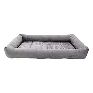 Hiputee Rectangular Soft Velvet Pad Bed for Dogs & Cats (Small, Grey)