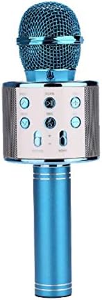 Professional Bluetooth Wireless Microphone Karaoke Microphone Speaker Handheld Music Player MIC Singing Recorder KTV Microphone,Blue