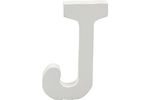 HOME SOLAZZIA Dekorative weiße Holzbuchstaben und Zahlen, 15 cm (J)