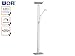Produktbild Moderne LED Standleuchte AVRIL, Nickel matt/Chrom, Dimmer, Höhe 180 cm