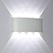 Produktbild 8W Led Wandleuchte Modern Wandlampe Aluminium Leuchten Wandlicht Wasserdichte IP65 Design Aussenleuchte Up Down Wandbeleuchtung 6000K Kaltweiß (Weiß)