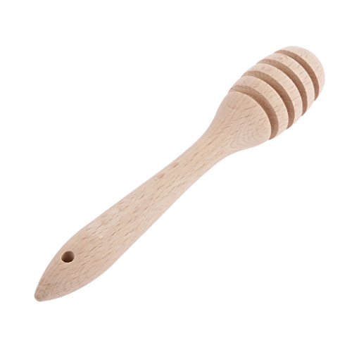 MagiDeal Holz Honig Rührstab Stick Dip Server Buche Honig Drizzler 16.5cm - 7