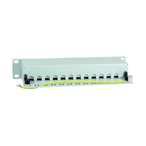 LogiLink Professional Cat.6A (500 MHz) Patchpanel – Verteilerfeld, 10″, STP (geschirmt) 12-Port (RJ45) - 2