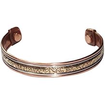 Unisex Powerful Mixed Metal Copper Cuff Bracelet Healing Grounding Bangle