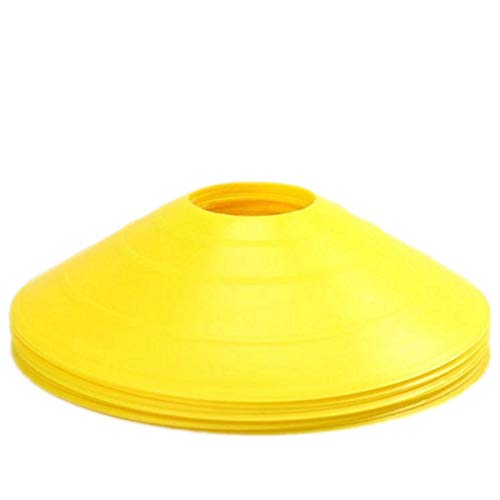 TIANOR Set de 5pcs Conos de Entrenamiento de Fútbol Agilidad Conos de Disco de Rugby Football y Baloncesto para Educación Física y Entrenamiento Deportivo Marker Cones Cono de marcación (Amarillo)