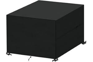 SanGlory Funda Muebles Jardin Impermeable 100x100x80cm Cubierta de Mesa Cuadrada 420D Oxford Funda Protectora Muebles Jardin, Antivento, Anti-UV, Funda para Mesa Exterior Furniture Cover