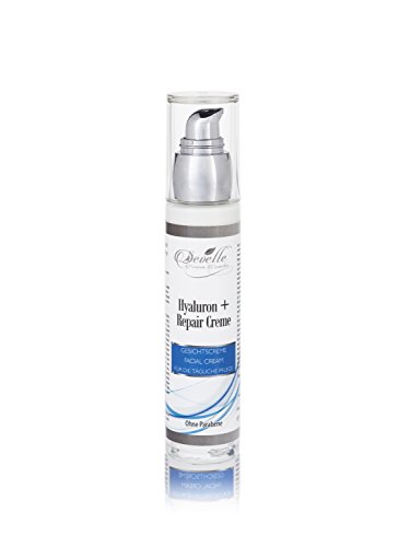 Hyaluron-Säure + Repair Gesichtscreme von Develle Premium Cosmetics | Hochdosierte Hyaluron Creme | Anti Aging Fluid | 50 ml Premium Kosmetik – Made in Germany – Anti-Aging-Pflege – Hyaluron-Creme – Tag und Nacht Pflege-Creme - 2
