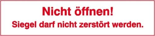 Preisvergleich Produktbild 2827. Sicherheitssiegel - Nicht öffnen! Siegel darf nicht zerstört werden Folienetiketten, selbstklebend,auf Bogen angestanzt Größe 6,50 cm x 1,50 cm