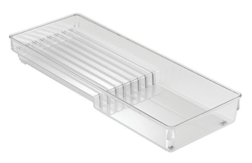 mDesign Messer-Organizer für die Schublade – Durchsichtig - 5