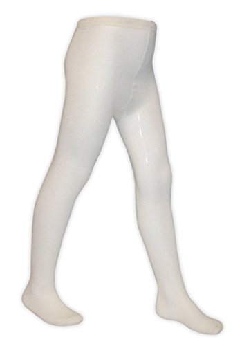 2 Pairs Baby Girls Plain Knitted Cotton Rich Warm Tights CREAM 6-12 MONTHS
