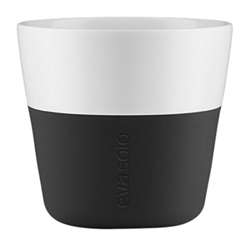 Eva Solo 501002 Lungo-Becher, 2-teilig, Silikonschale,230 ml, Carbon Black, Weiß/Schwarz