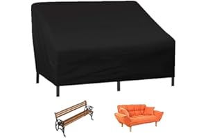 MOTTDAM Funda para Banco de Jardín Impermeable,210D Funda para Banco Exterior de 2 Plazas, Funda Protectora para Sofá Resistente al Viento, Resistente al Desgarro Anti Viento/UV(134x66x89CM)