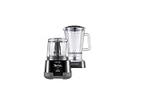 Bartidora;barillas; Moulinex 1.2.3 Ultimate Picadora Eléctrica De Alimentos Y Batidora De Vaso, 1000 W, 0.55 litros, Revestimiento de Titanio, Negro