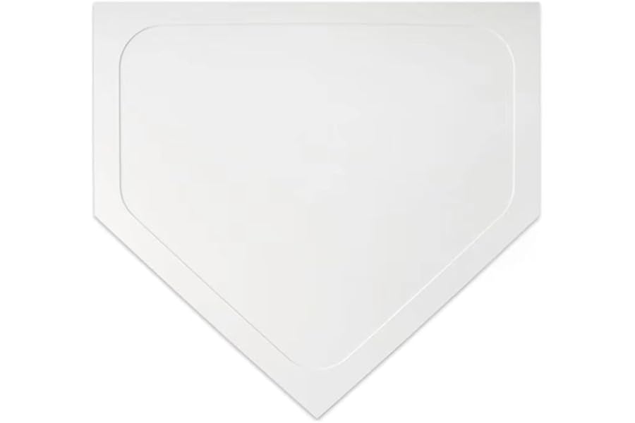 Vilgftyiet Baseball and Softball Base Sets with Home Plate and Pitcher's Mat, Rubber Training Practice Equipment, Portable Field Mats for Team Game, 3-Piece Set (White)